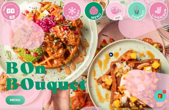 interactive website bon bouquet cafe